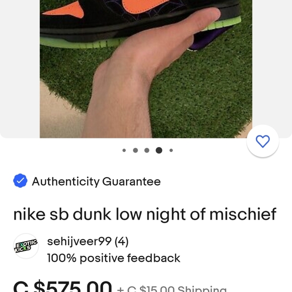 NIKE SB DUNK LOW PRO Night of Mischief Halloween size11 US 45 EU - Picture 2 of 5